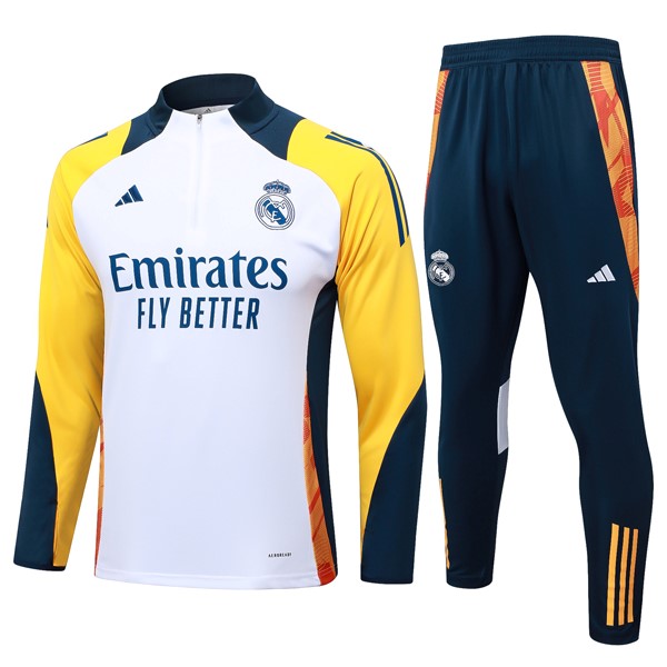 Sudadera De Training Real Madrid 2024-25 Blanco Amarillo 3